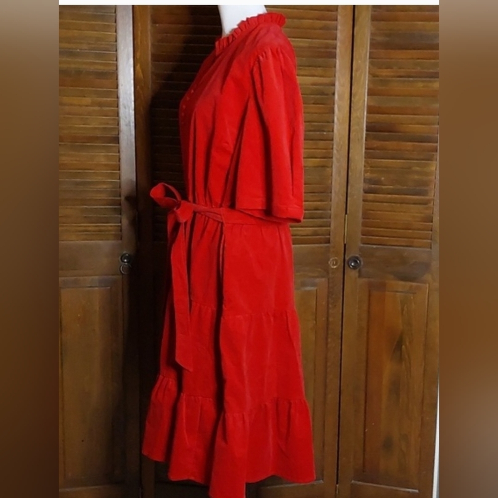 Draper James Red Corduroy Dress - Picture 4 of 12